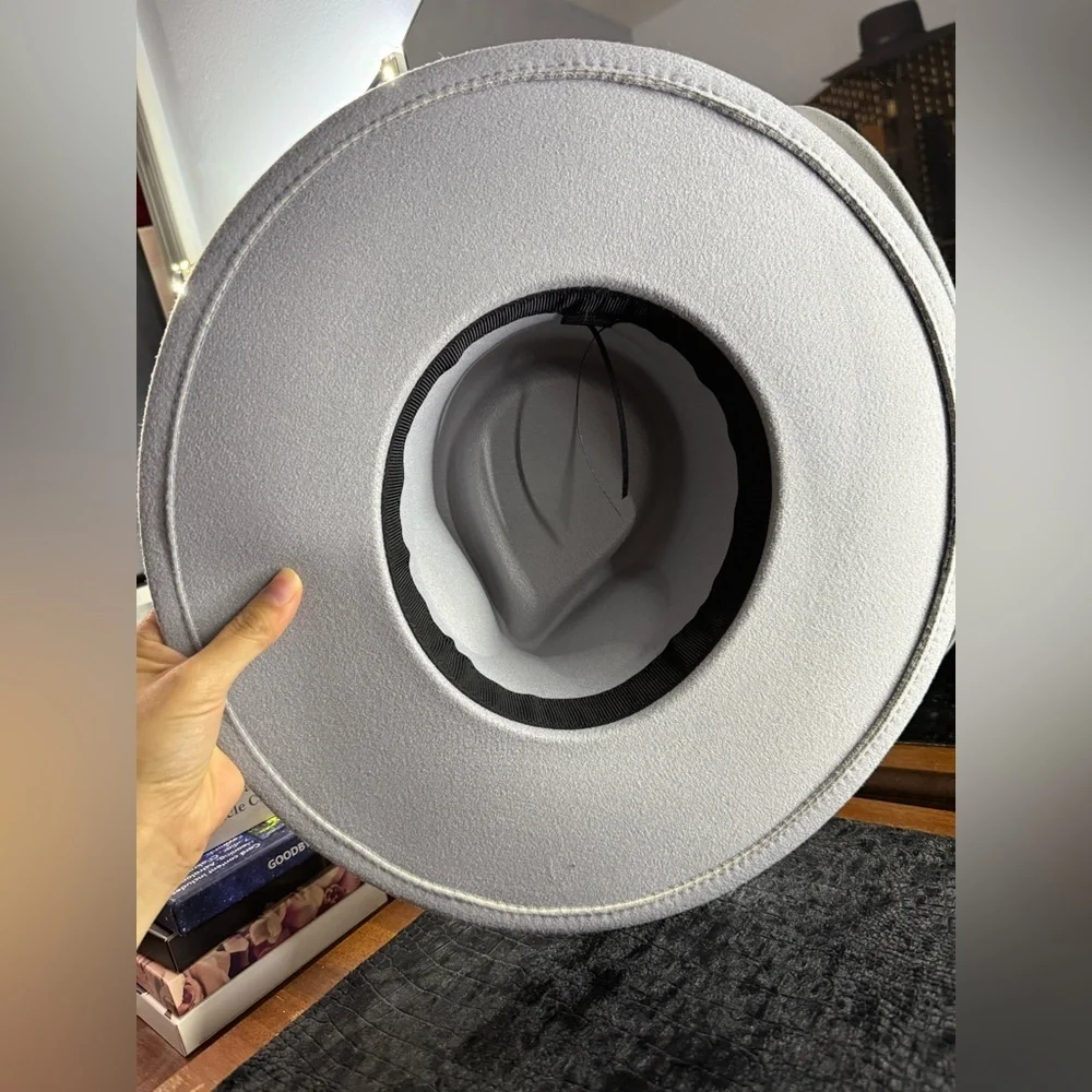 Gray Wide Brim Bolero Hat - Picture 4 of 5